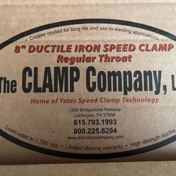 BRAND NEW (2) Sets of (3) C-Clamps - 4", 6", and 8" Ductile Iron Speed Clamp Set - Picture 3 of 5